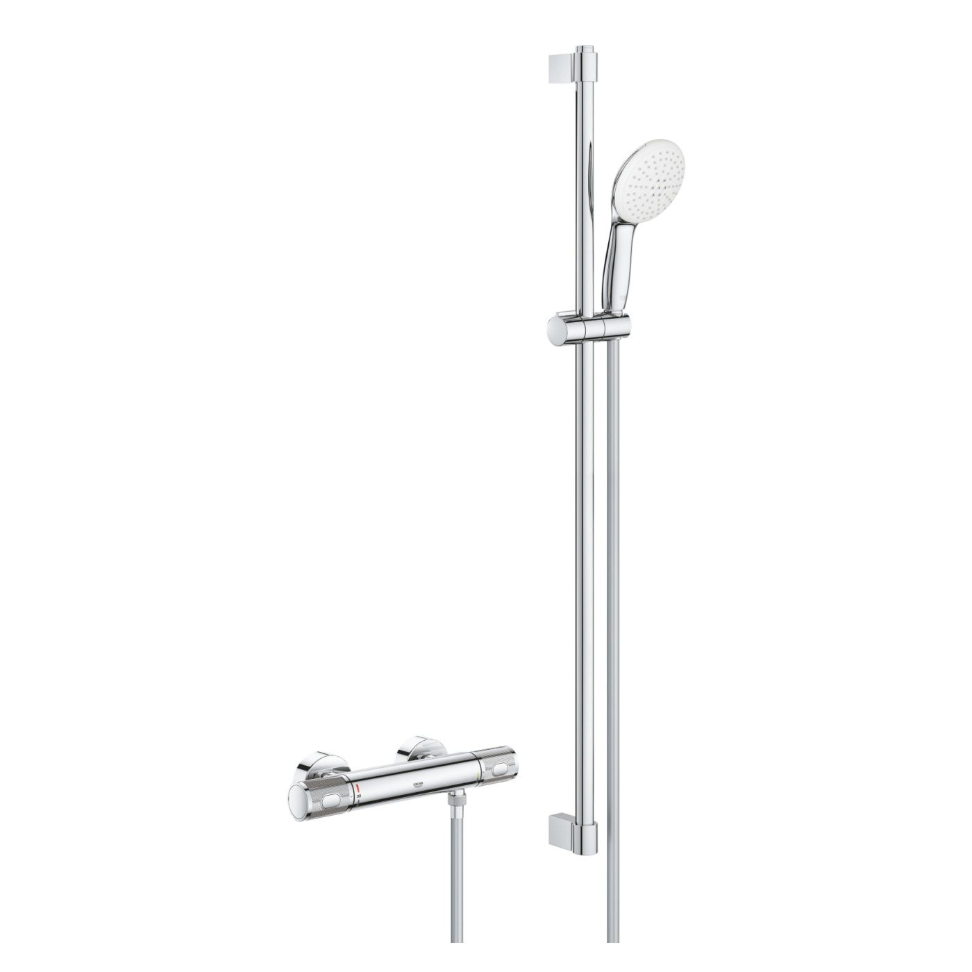 Set baterie dus Grohe 34835001, tip incastrare aparent, tip comanda dubla comanda, set de dus inclus, crom