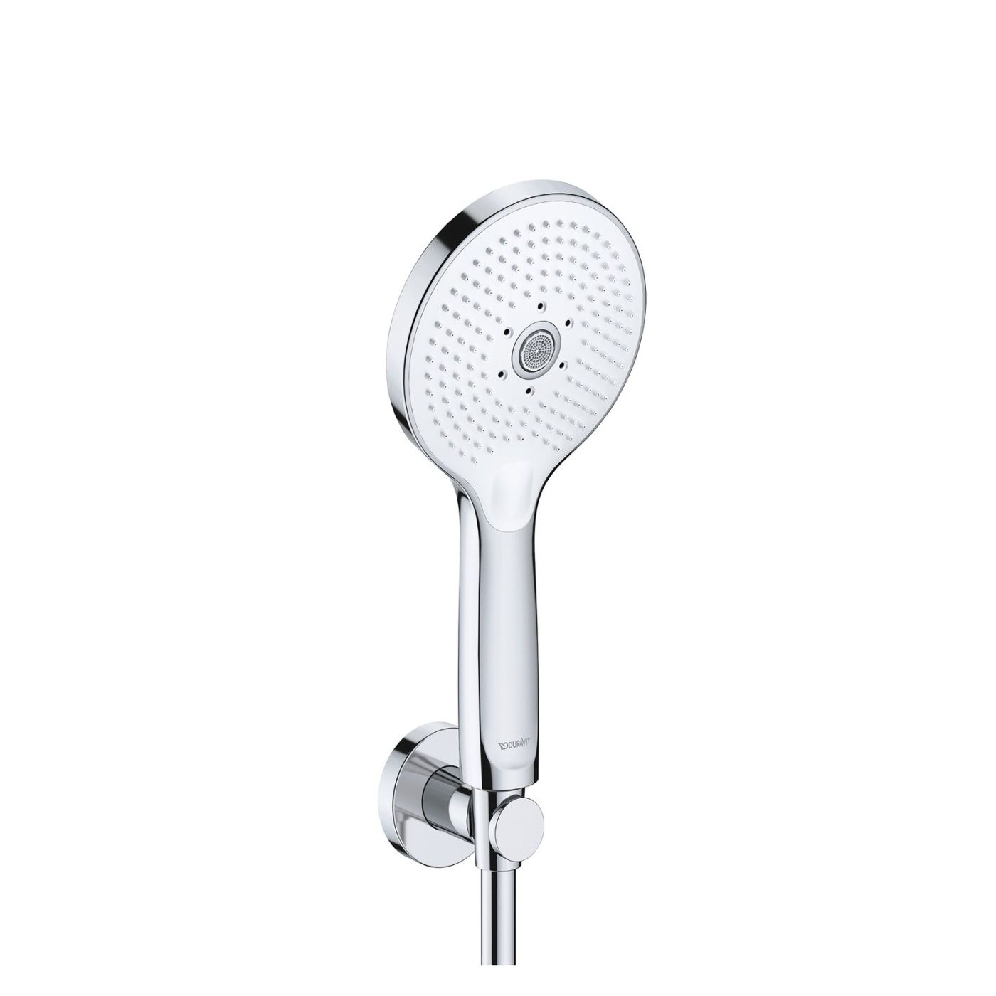 Set para de dus Duravit UV0712001005, dus, diametru 120 mm, 3 functii, montaj universal, racord 1/2'', crom