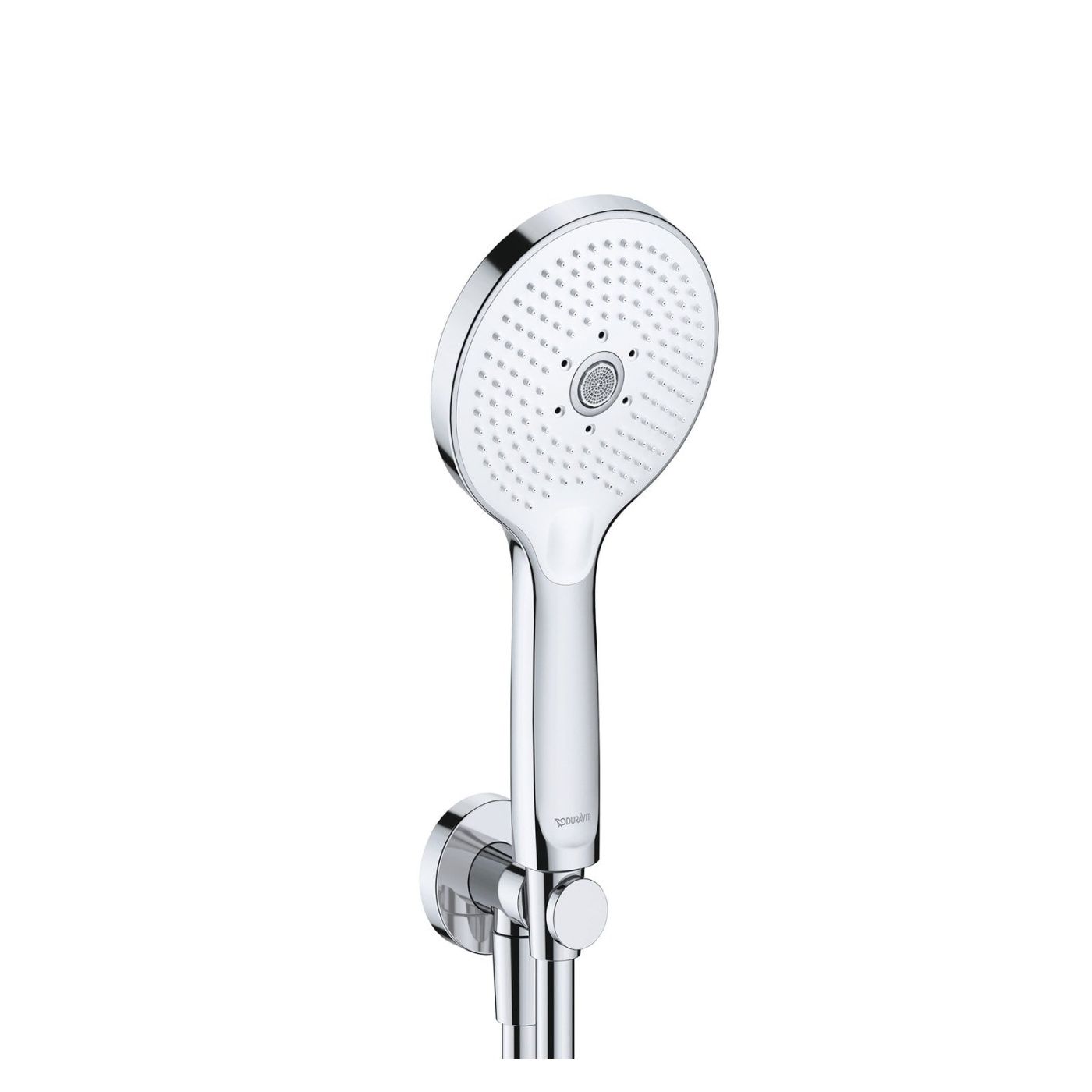 Set para de dus Duravit UV0762001005, dus, diametru 120 mm, 3 functii, montaj universal, racord 1/2'', crom