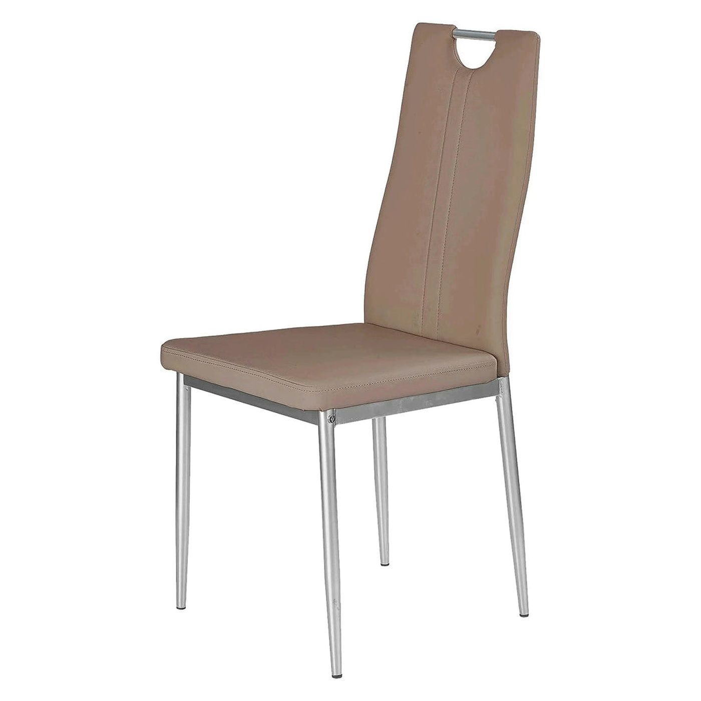 Scaun tapitat K202, cappuccino/crom, piele ecologica/metl, 44X54X97 CM