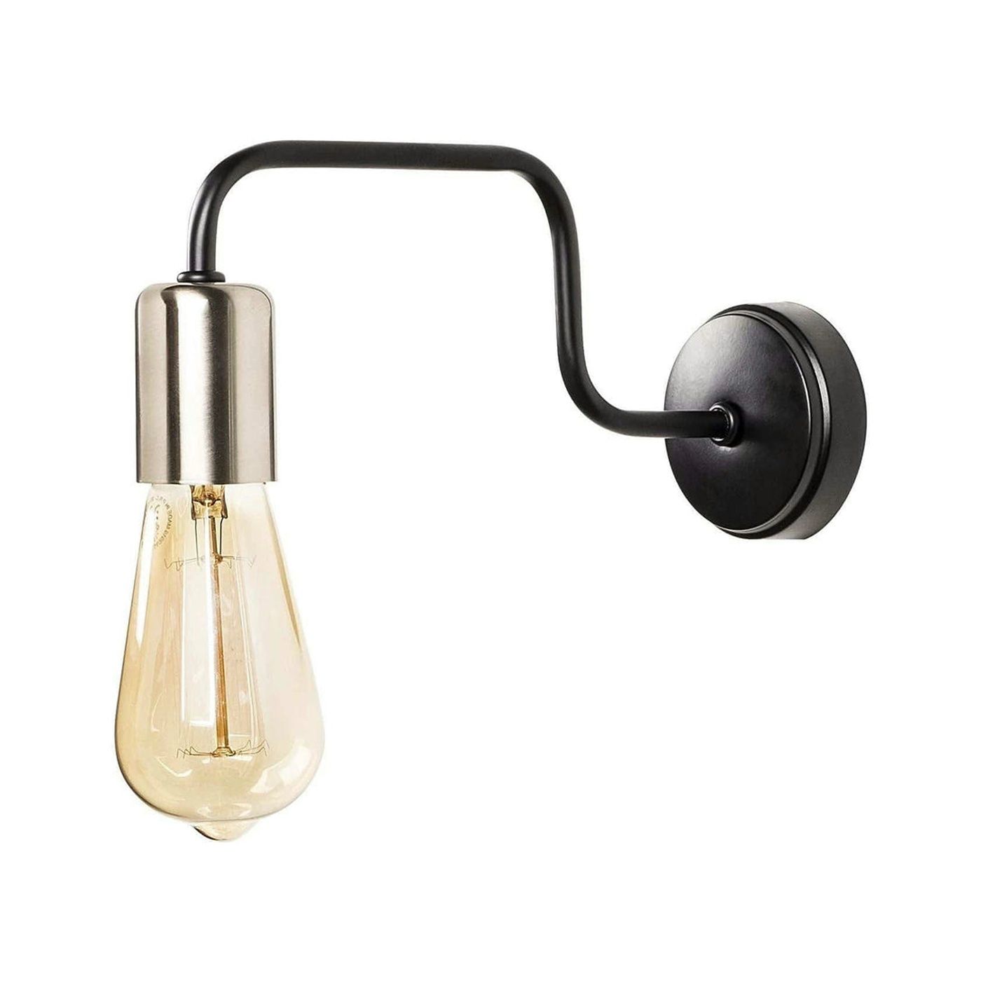 Lampa perete DENGE-3432, negru, metal, 4x28x11 cm