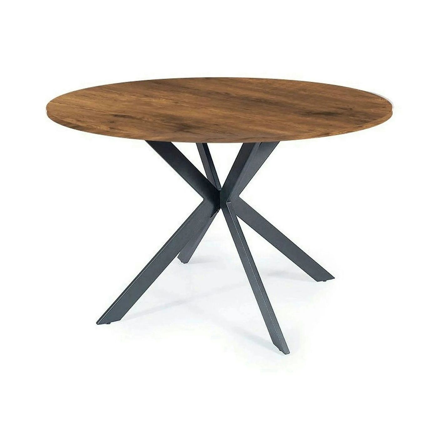 Masa TALIA II, nuc/negru mat, 90x90x76 cm