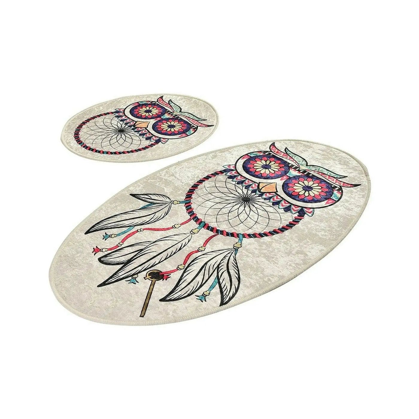 Set 2 covorase baie DREAM, forma ovala, poliester, multicolor