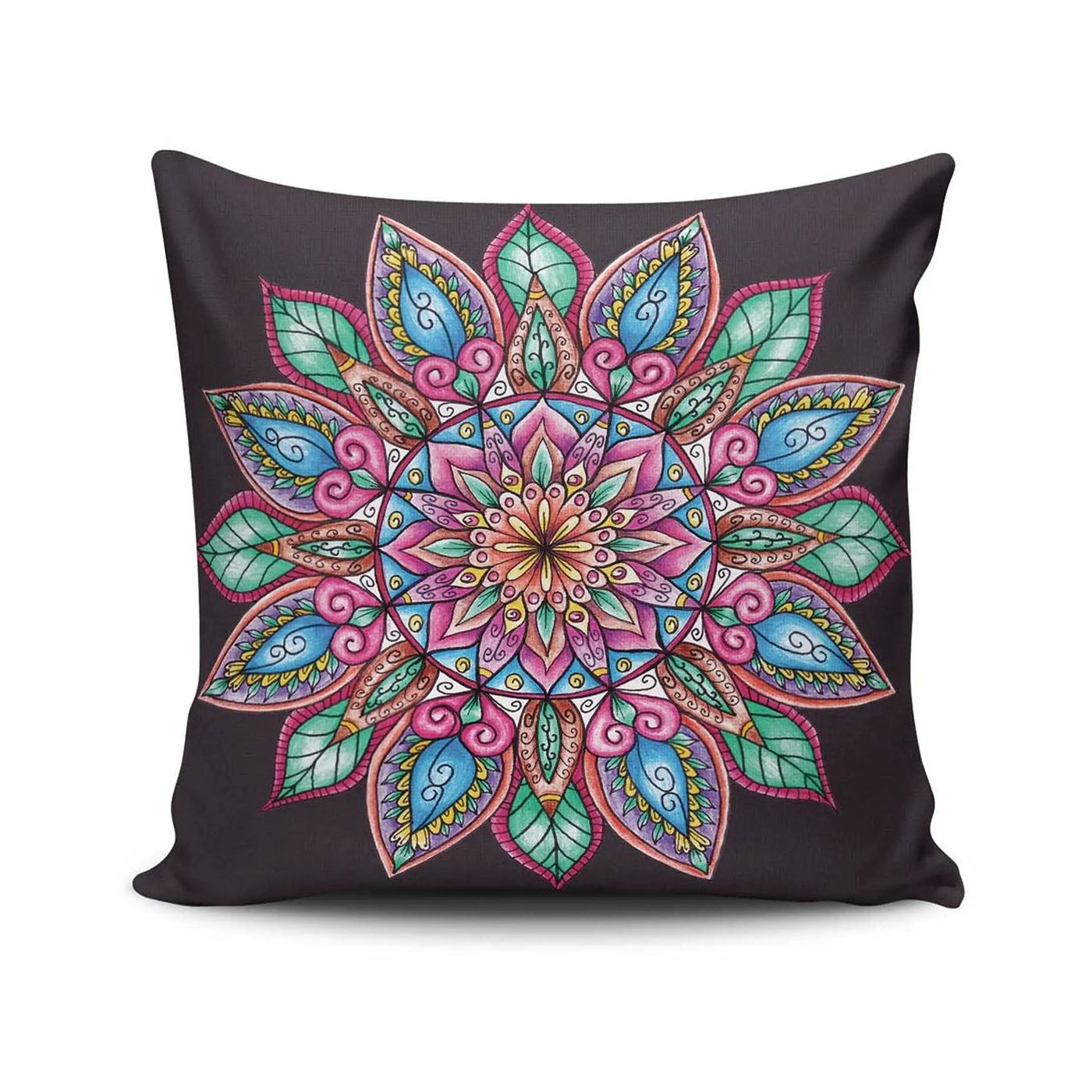 Perna MANDALA-14, multicolor, bumbac/poliester, 43x43 cm