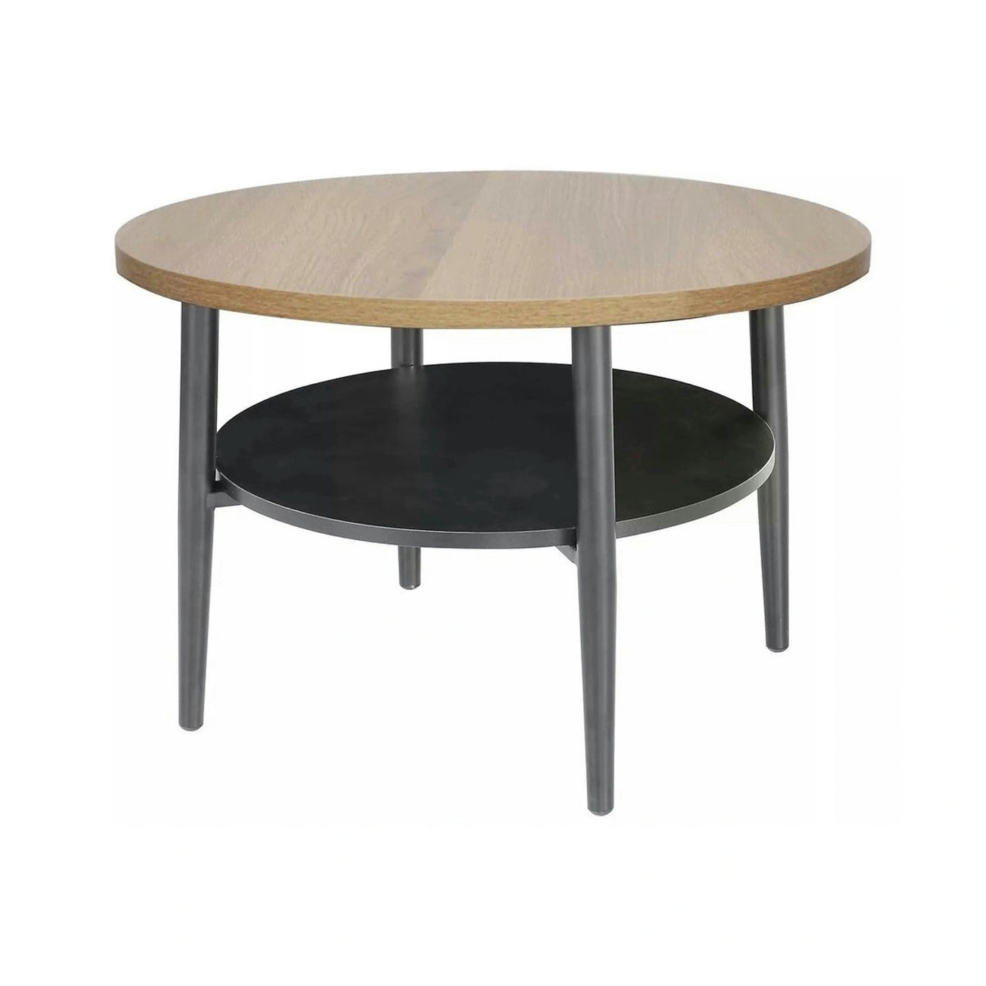 Masuta cafea ELLA B, stejar/negru mat, PAL/metal, 60x45 cm
