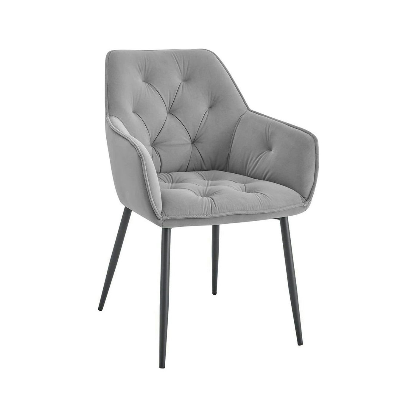Scaun BEL NEW, gri deschis/negru, stofa catifelata/metal, 58x63x86 cm