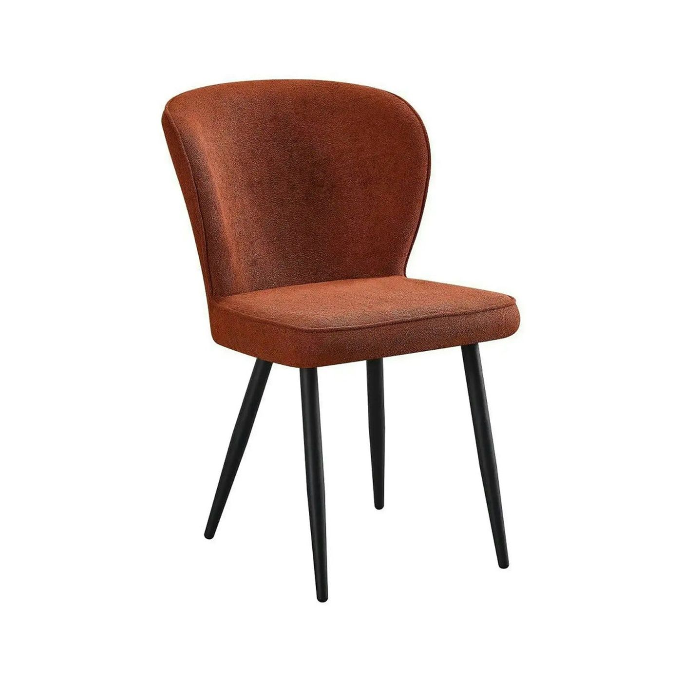 Scaun RIO 2, caramiziu/negru, stofa buclata/metal, 64x51x84 cm