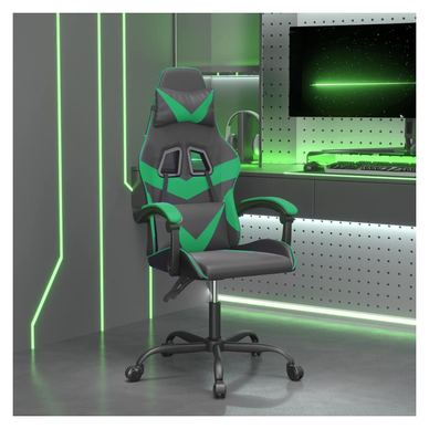 Gaming Chair, Μαύρο και Πράσινο, Δερματίνη