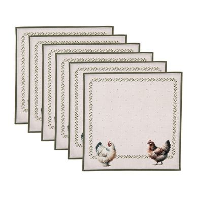 Set 6 prtičkov iz bombaža Multicolor Country (6) 40x40 cm