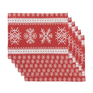 Set 6 božičnih podstavkov iz poliestra, bela/rdeča (6) 33x45 cm
