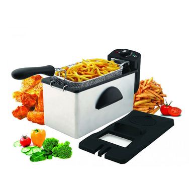 Фритюрник Crown CDF-3031IX, 3 л, 2000W, Демонтираща се кошница, Регулируем термостат, Инокс