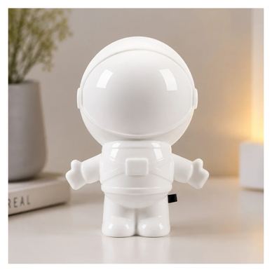 Lampa de veghe pentru copii, Astronaut alb, conectare direct la priza, lumina albă