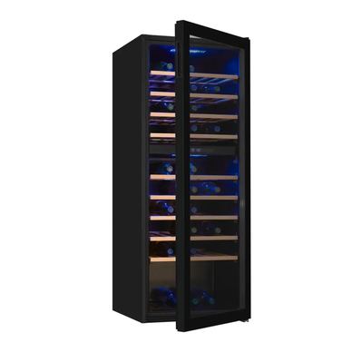Răcitor de vinuri, Dual Zone, 78 sticle, Exquisit, negru