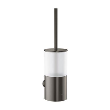 Set perie WC Grohe 40314AL3, Atrio, pe perete, metal, sticlă, mat, grafit