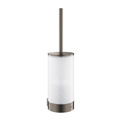 Set perie WC Grohe 41076AL0, Selection, pe perete, sticlă / metal, mat, grafit