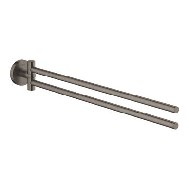 Bara prosop dublă Grohe 41183AL0, Start, aparentă, 440 mm, pivotanat, metal, mat, grafit