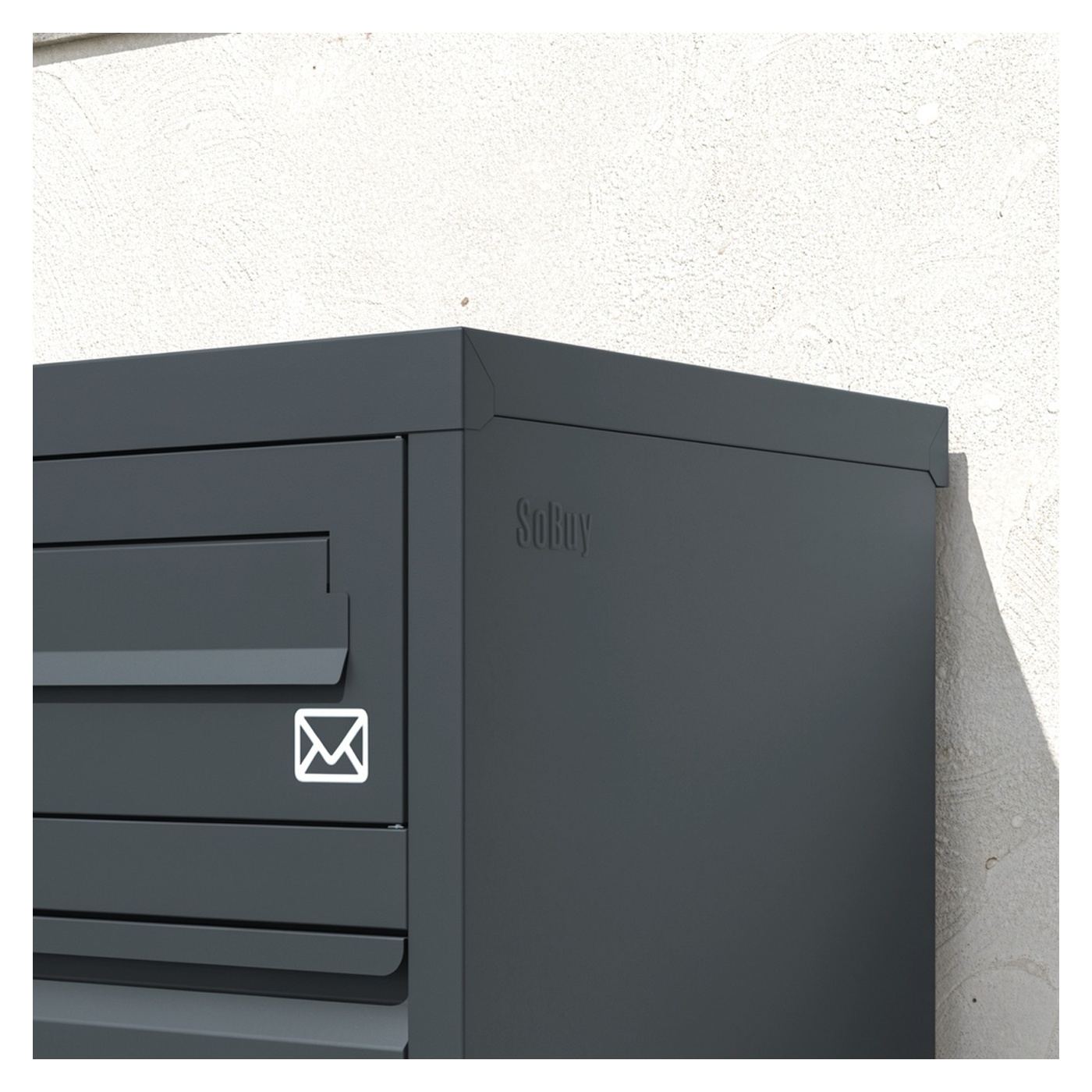SoBuy Kültéri postaláda/csomagszekrény biztonsági zárral Sötétszürke OGS66-DG - 4