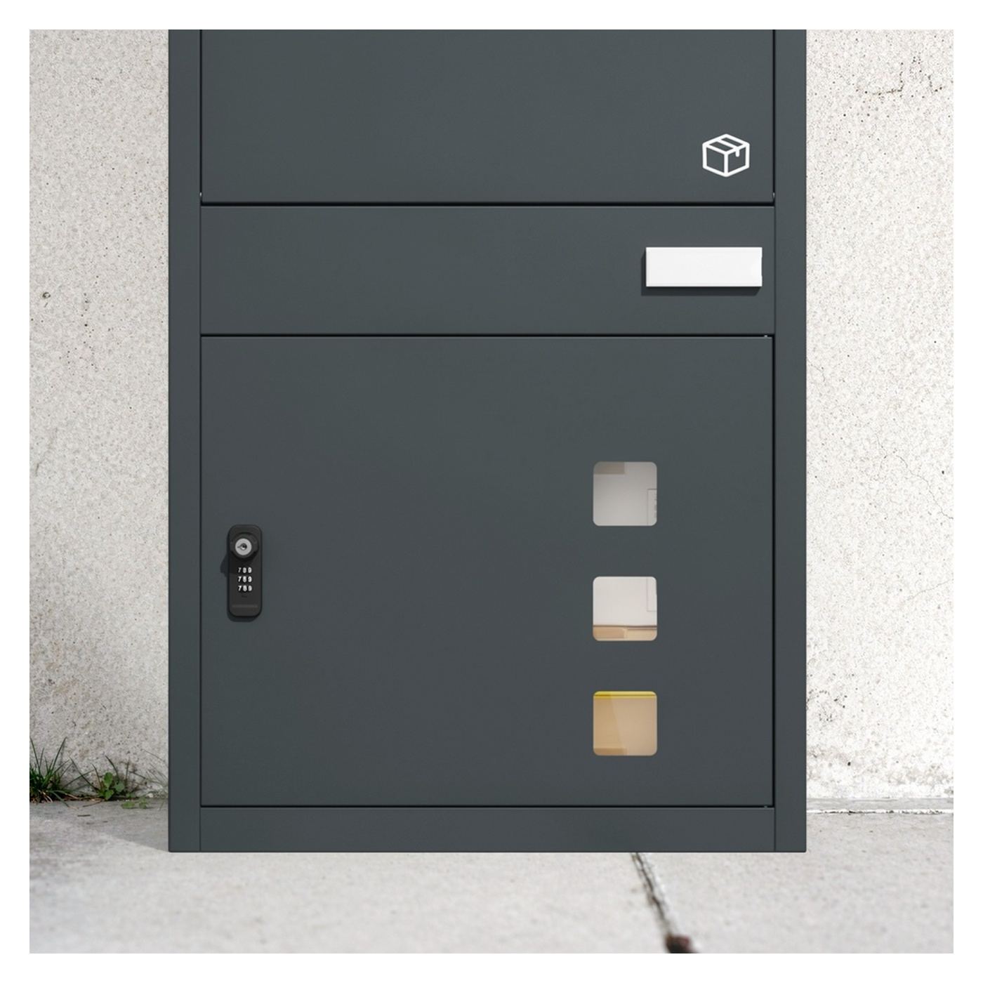 SoBuy Kültéri postaláda/csomagszekrény biztonsági zárral Sötétszürke OGS66-DG - 10