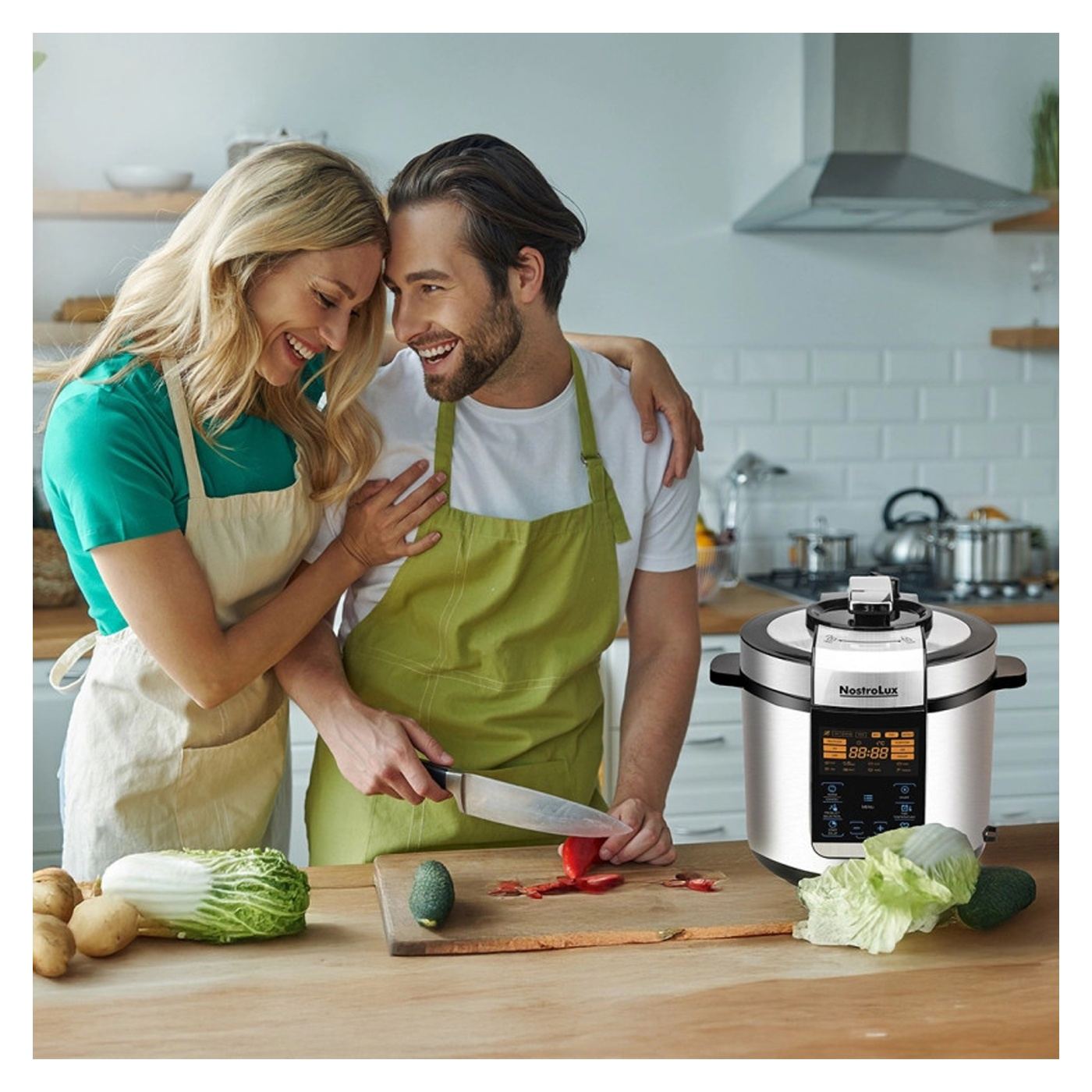 NostroLux NL51985H6 Nyomásos Multicooker, 1000W, 6L, 70 kPa, 24 órás időzítő, 15 program, Nagy LED kijelző, Érintővezérlés - 2