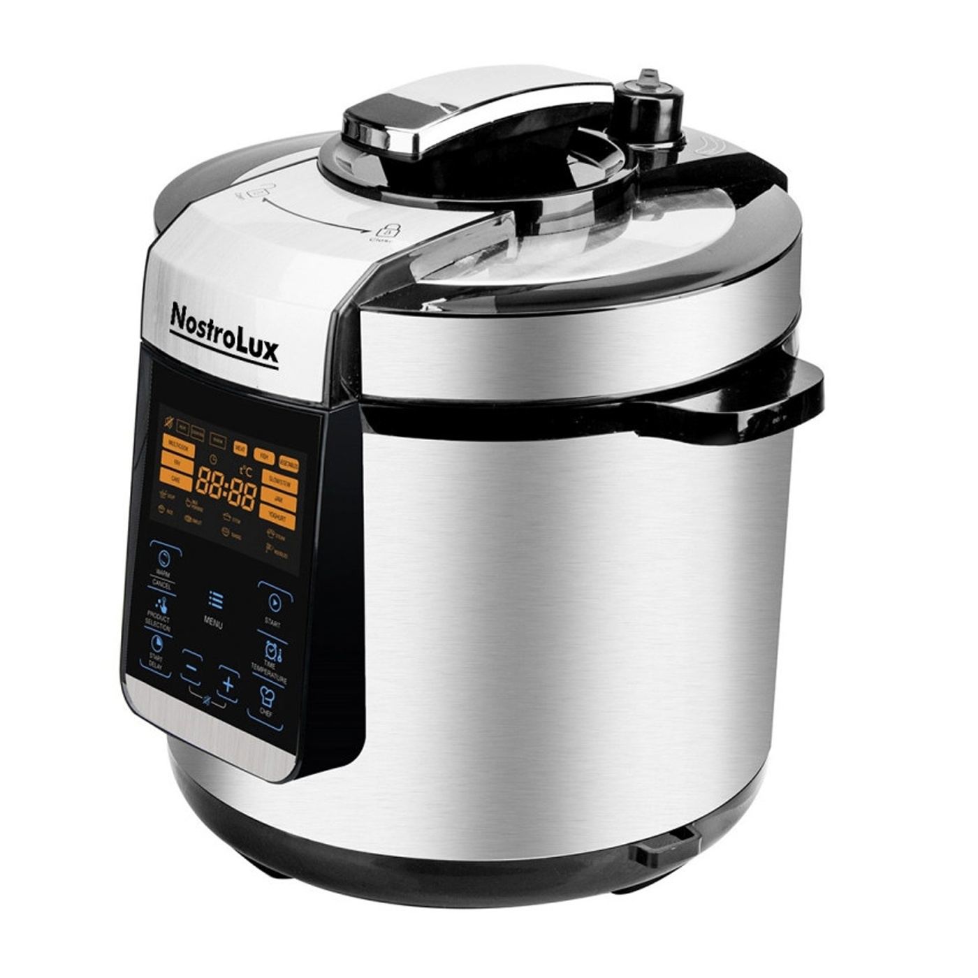 NostroLux NL51985H6 Nyomásos Multicooker, 1000W, 6L, 70 kPa, 24 órás időzítő, 15 program, Nagy LED kijelző, Érintővezérlés - 4