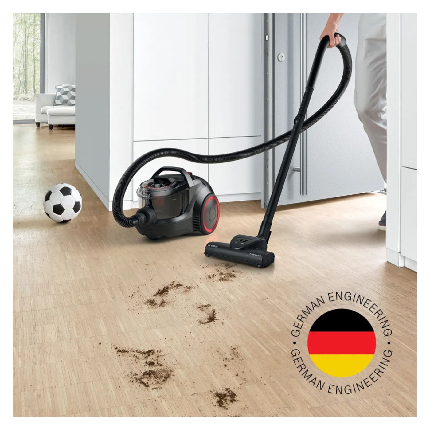 Porzsák nélküli porszívó Bosch BGS21POW2 ProPower Series 4, 750 W, 2 L, Power AirCycle, HEPA szűrő, 78 dB, Fekete/Piros - 2