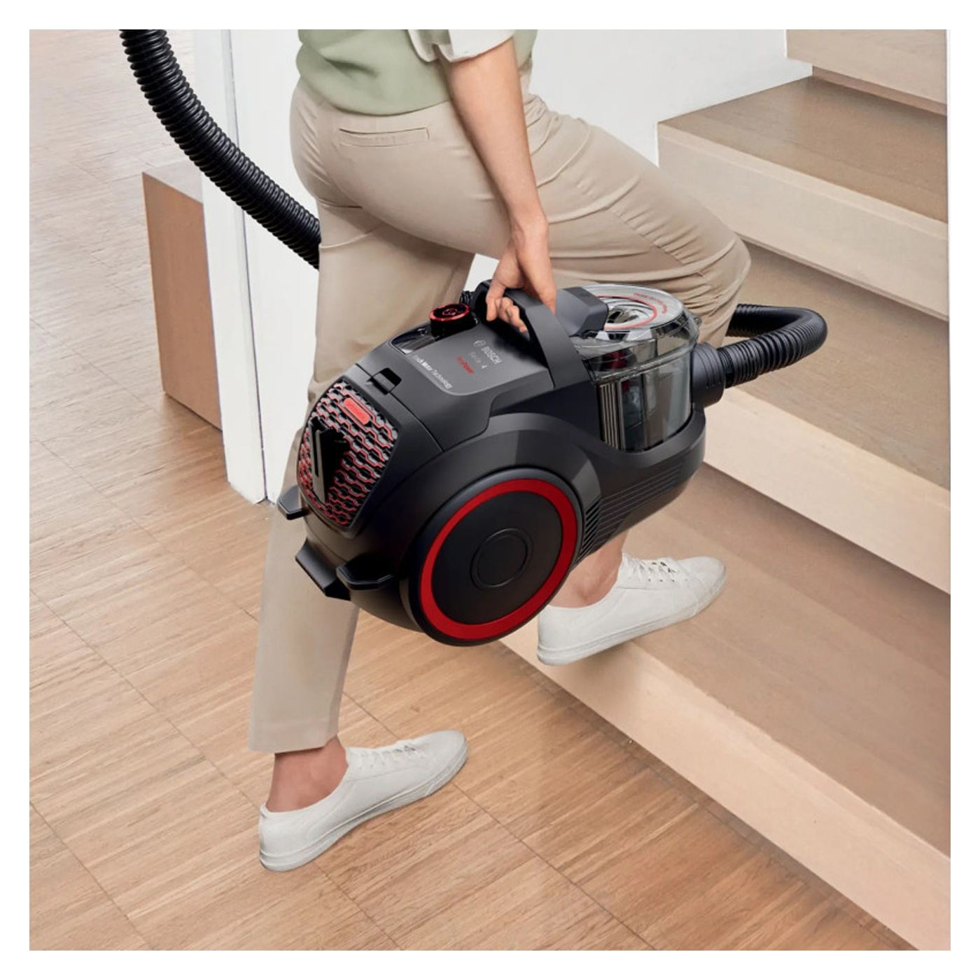Porzsák nélküli porszívó Bosch BGS21POW2 ProPower Series 4, 750 W, 2 L, Power AirCycle, HEPA szűrő, 78 dB, Fekete/Piros - 4