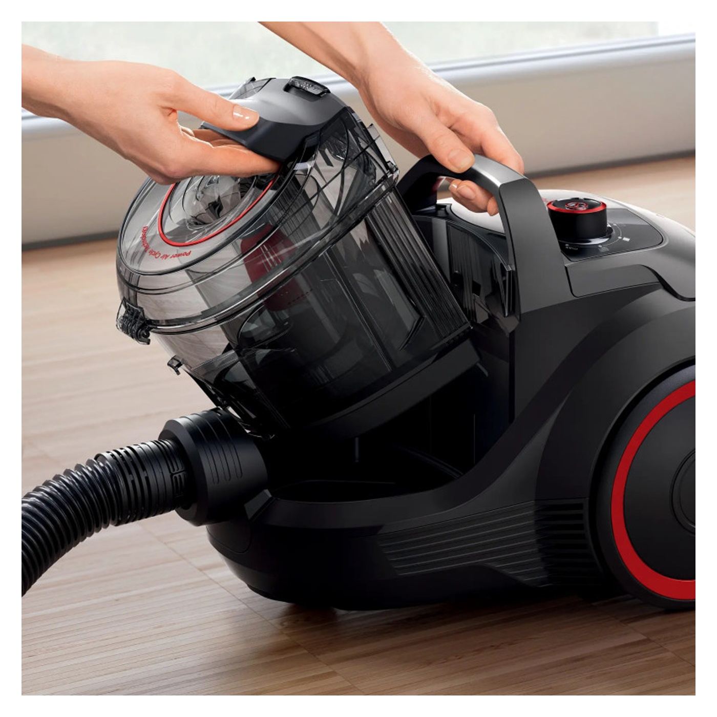 Porzsák nélküli porszívó Bosch BGS21POW2 ProPower Series 4, 750 W, 2 L, Power AirCycle, HEPA szűrő, 78 dB, Fekete/Piros - 5
