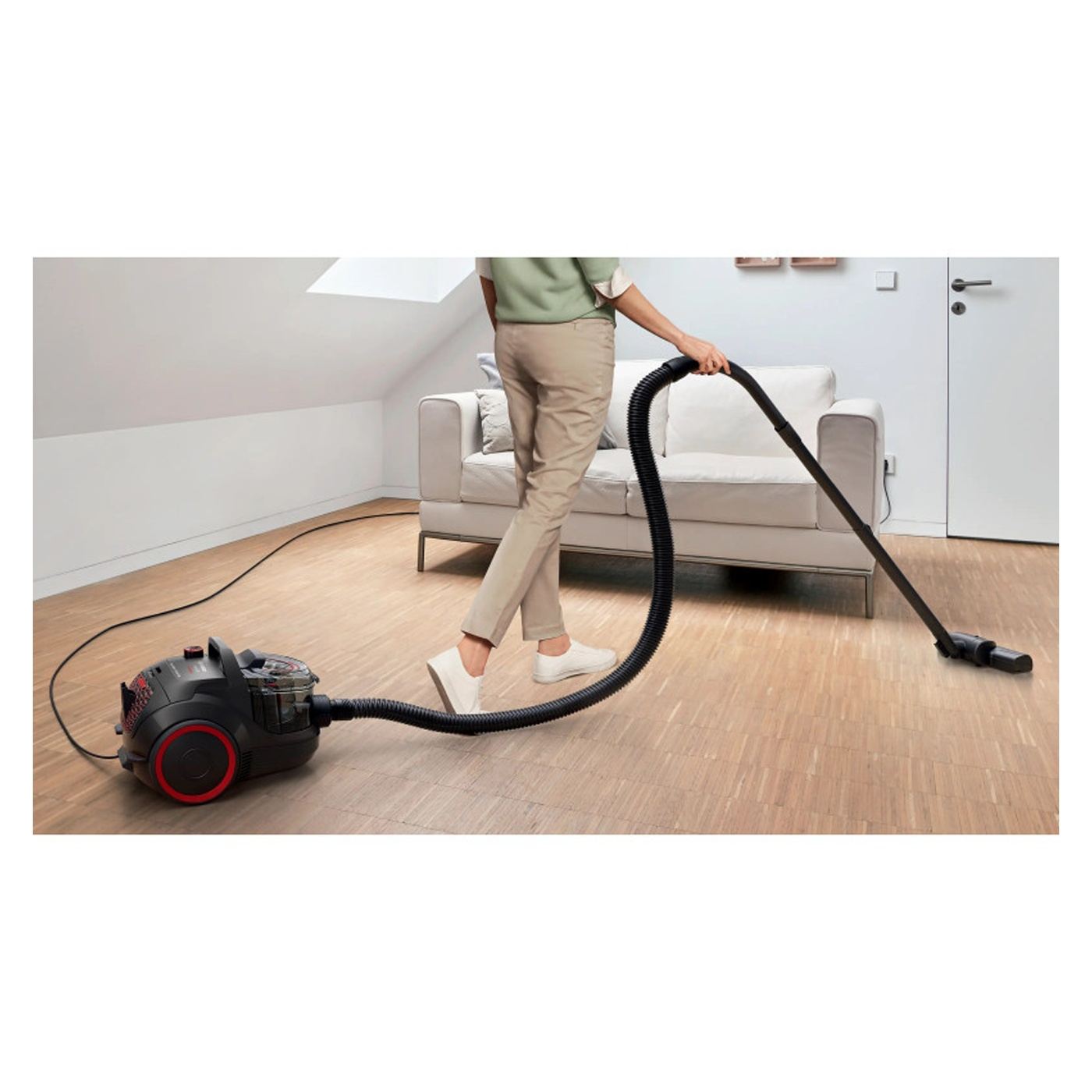 Porzsák nélküli porszívó Bosch BGS21POW2 ProPower Series 4, 750 W, 2 L, Power AirCycle, HEPA szűrő, 78 dB, Fekete/Piros - 10