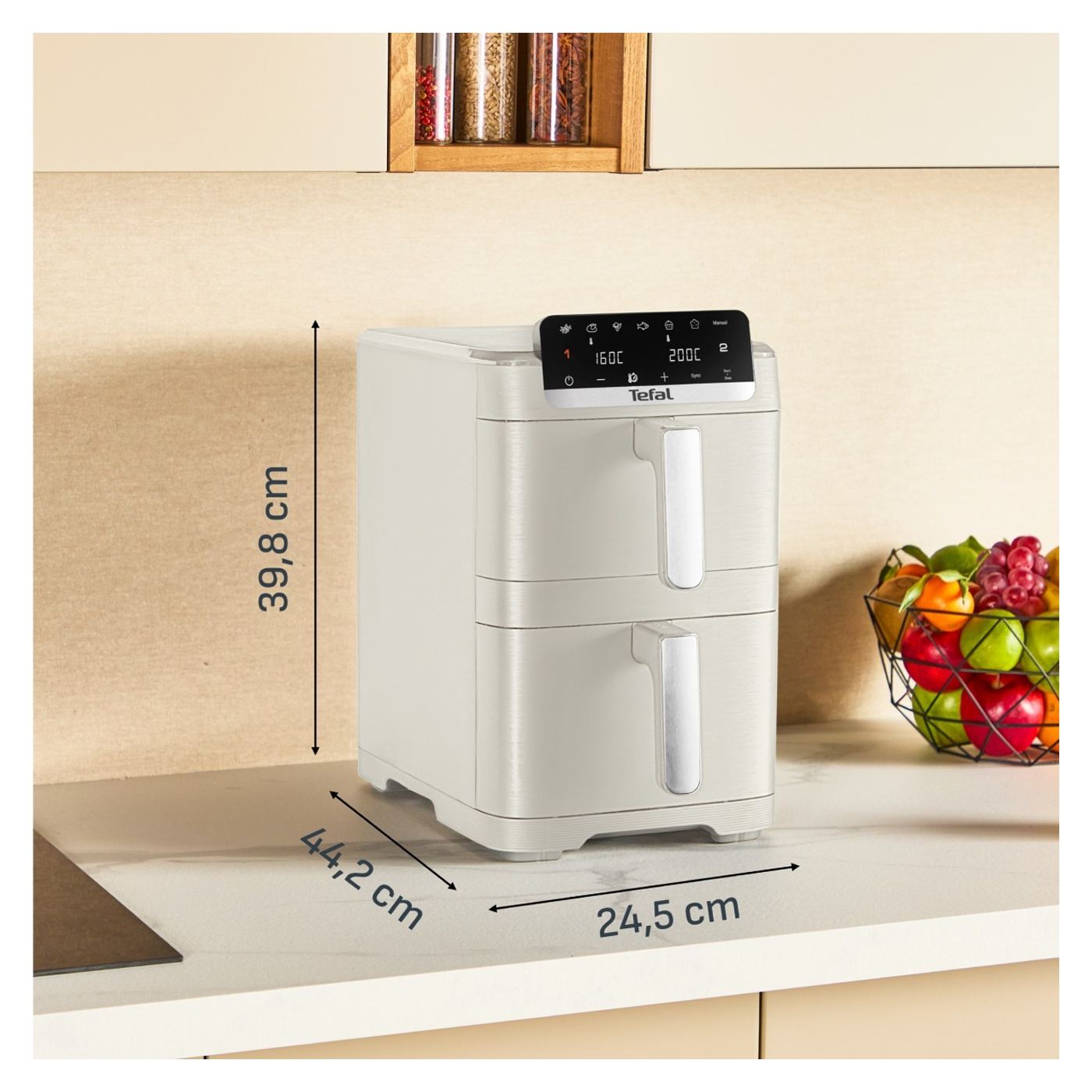 Tefal Easy Fry Crispy Stack EY752AE0 dupla légsütő, 2700 W, 10 L – Légsütő 7 automatikus programmal, 2 rekesszel - 9
