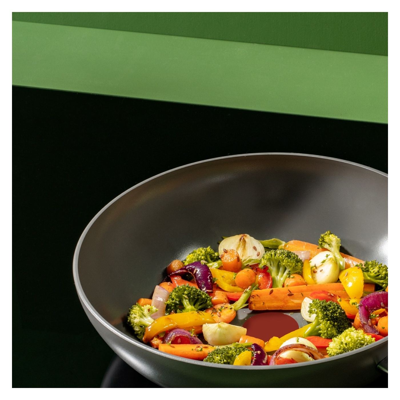 Tefal Renewal Kerámia Wok serpenyő G0171902, 28 cm, Alumínium, Inoceram tapadásmentes kerámia bevonat, Thermo-Signal™, Indukciós - 3