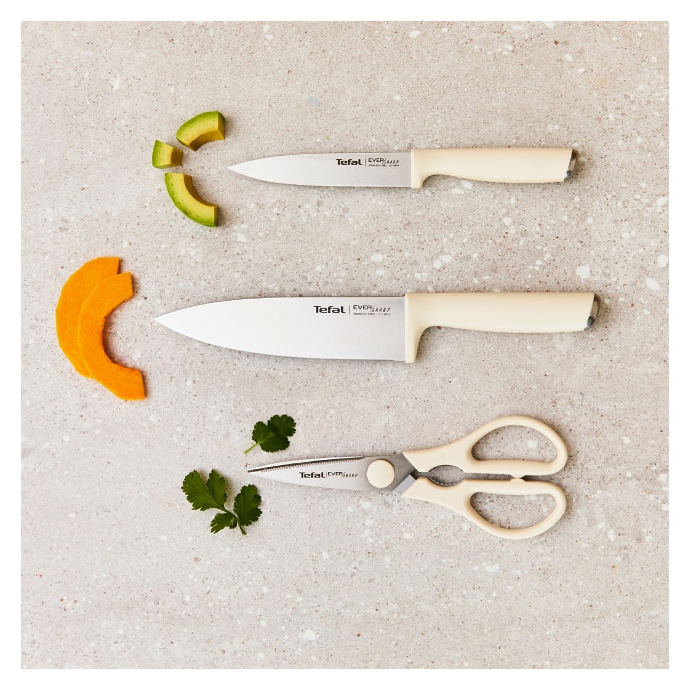 Tefal EverSharp Daily K3294S04 Késkészlet, 3 részes, séfkés 16,5 cm, univerzális kés 12 cm, olló, blokk beépített élezővel - 6