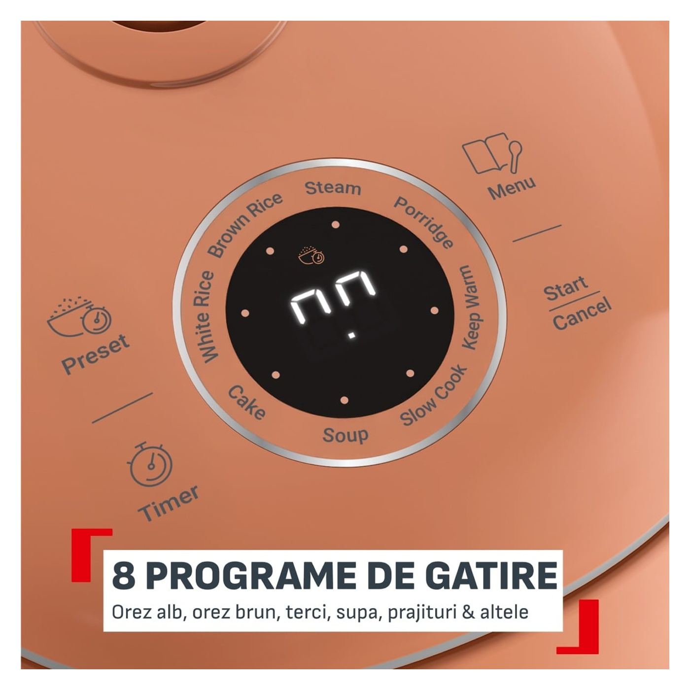 Tefal Pop RK535TE0 Multifunkciós Rizsfőző, 350 W, 0,7 L Kapacitás, 8 Program, Digitális Technológia, Melegen tartás Funkció - 6