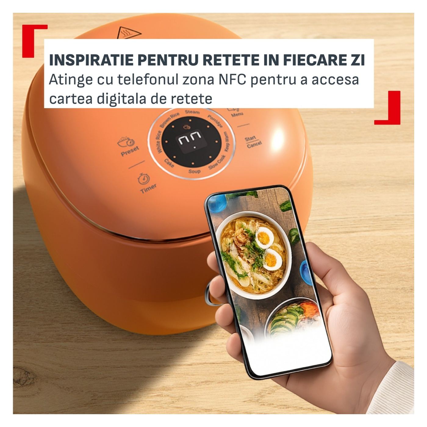 Tefal Pop RK535TE0 Multifunkciós Rizsfőző, 350 W, 0,7 L Kapacitás, 8 Program, Digitális Technológia, Melegen tartás Funkció - 7