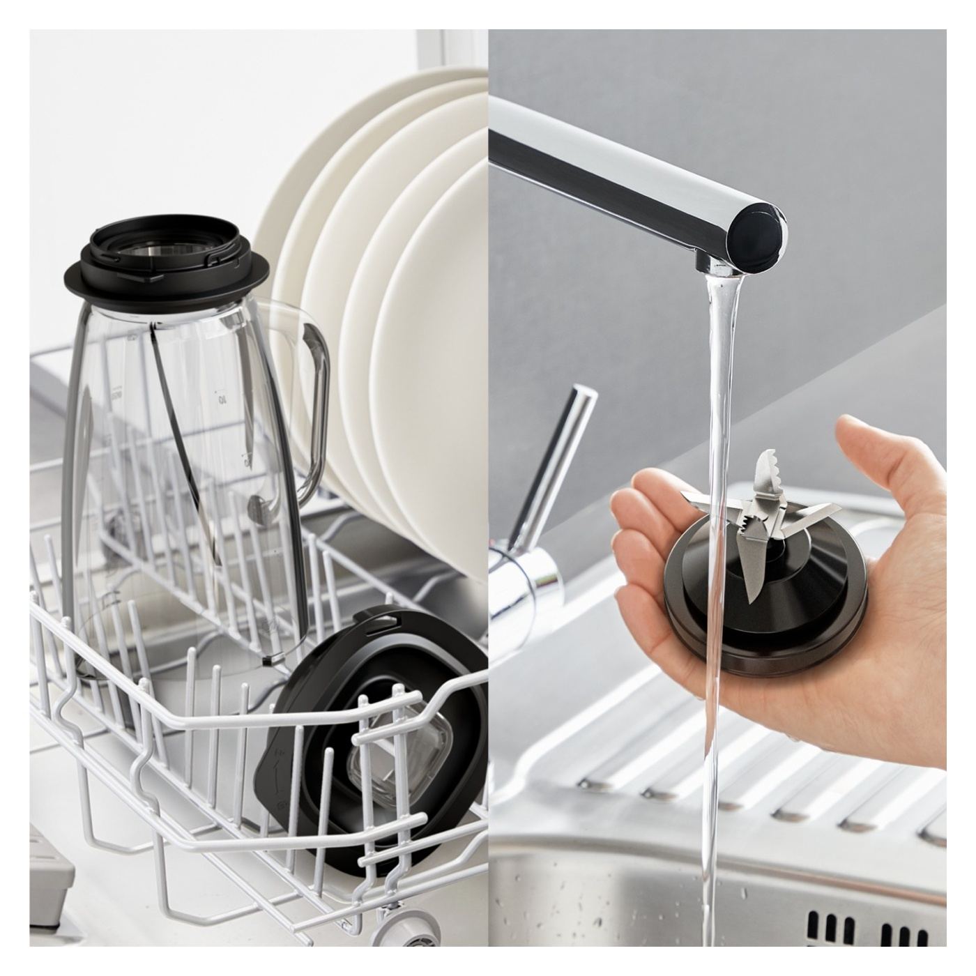 Tefal Blendforce BL5958F0 turmixgép, 800 W, 1,9 L, 2 sebesség + Pulse, 6 Powelix 3D penge, Powelix Cyclonic technológia, üvegkan - 8