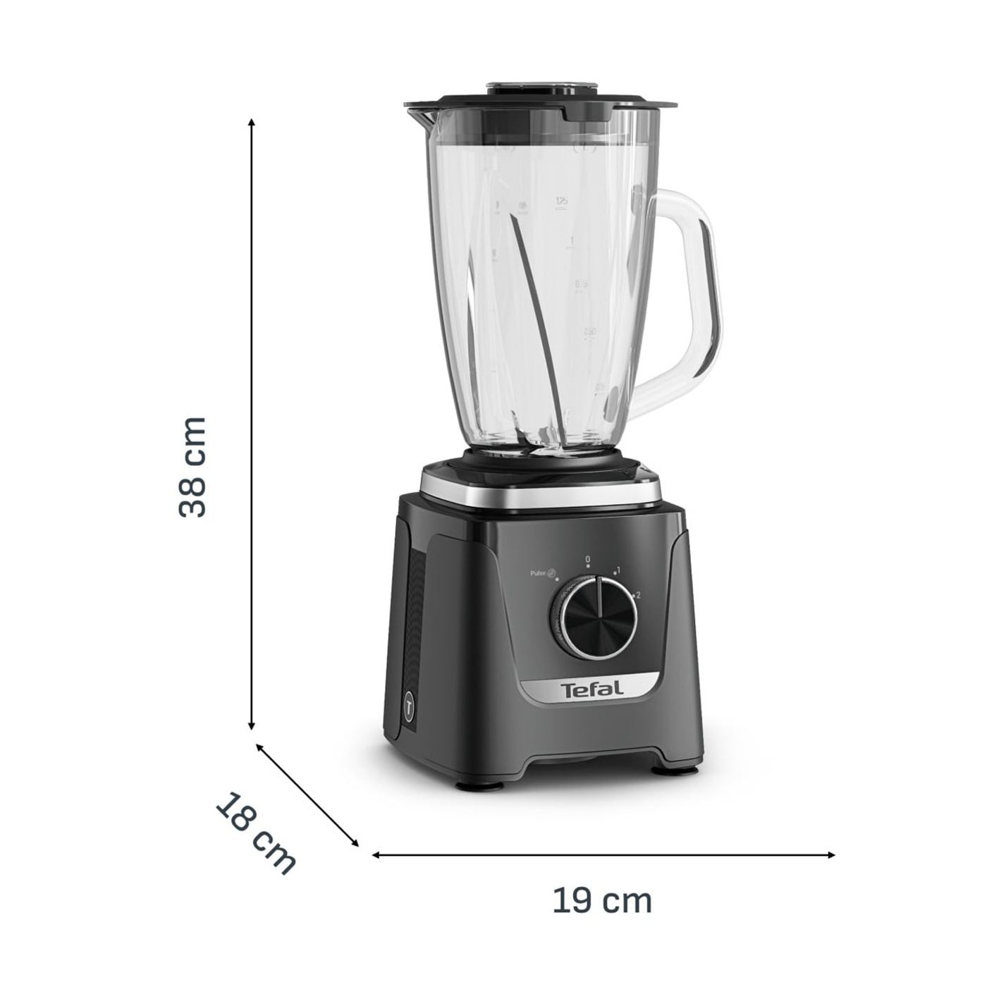 Tefal Blendforce BL5958F0 turmixgép, 800 W, 1,9 L, 2 sebesség + Pulse, 6 Powelix 3D penge, Powelix Cyclonic technológia, üvegkan - 12