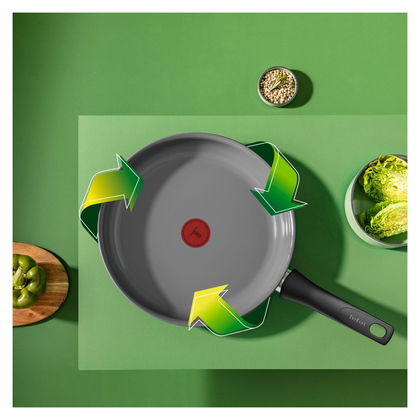 Tefal Renewal Kerámia serpenyő G0170702, 30 cm, Alumínium, Inoceram tapadásmentes kerámia bevonat, Thermo-Signal™, Indukciós, Sz - 5