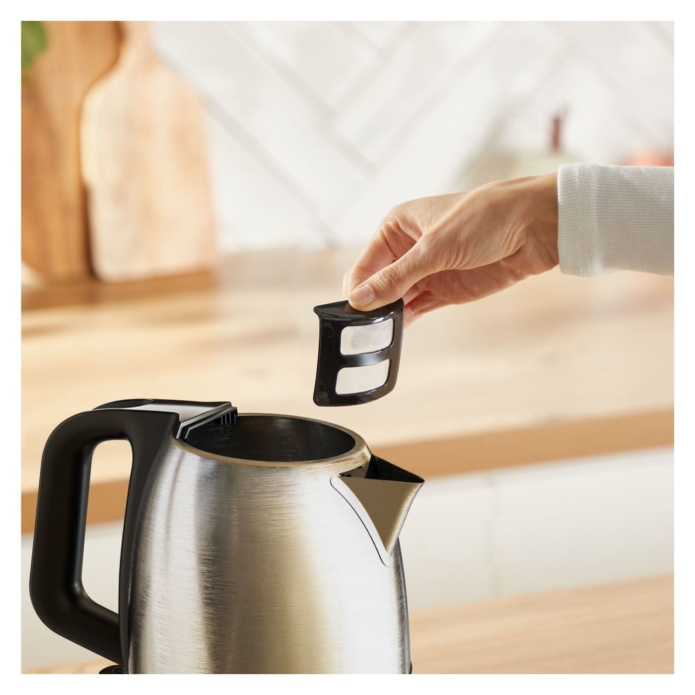 Tefal Express KI1E0DE0 Vízforraló, 2000 W, 1,2 L, Rozsdamentes acél, Automatikus kikapcsolás, Kivehető vízkőszűrő, 360°-os elfor - 2