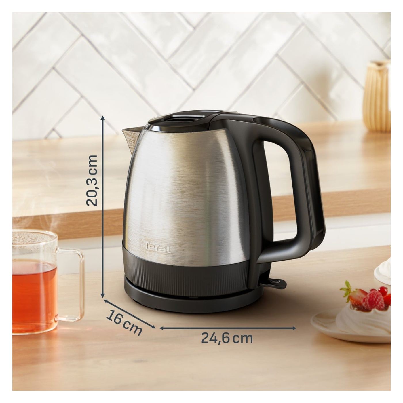 Tefal Express KI1E0DE0 Vízforraló, 2000 W, 1,2 L, Rozsdamentes acél, Automatikus kikapcsolás, Kivehető vízkőszűrő, 360°-os elfor - 9