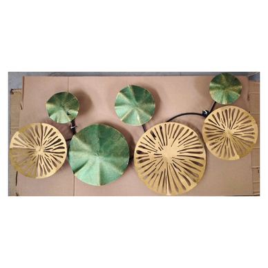Decorațiune perete METAL ART, verde/auriu, metal, 74x5x38 cm