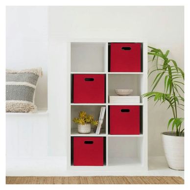 Set 4 cutii HMY-6358, roșu, pâslă, 24x24x24 cm