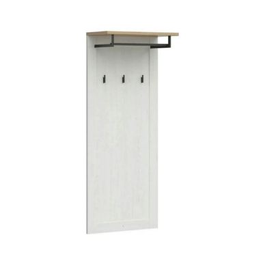 Cuier hol LOKSA, alb/stejar, PAL laminat, 59x30x143 cm