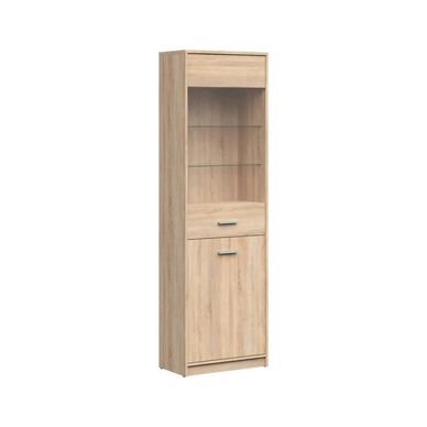 Vitrina NEPO PLUS, stejar sonoma, PAL laminat/sticla, 60x34x197 cm