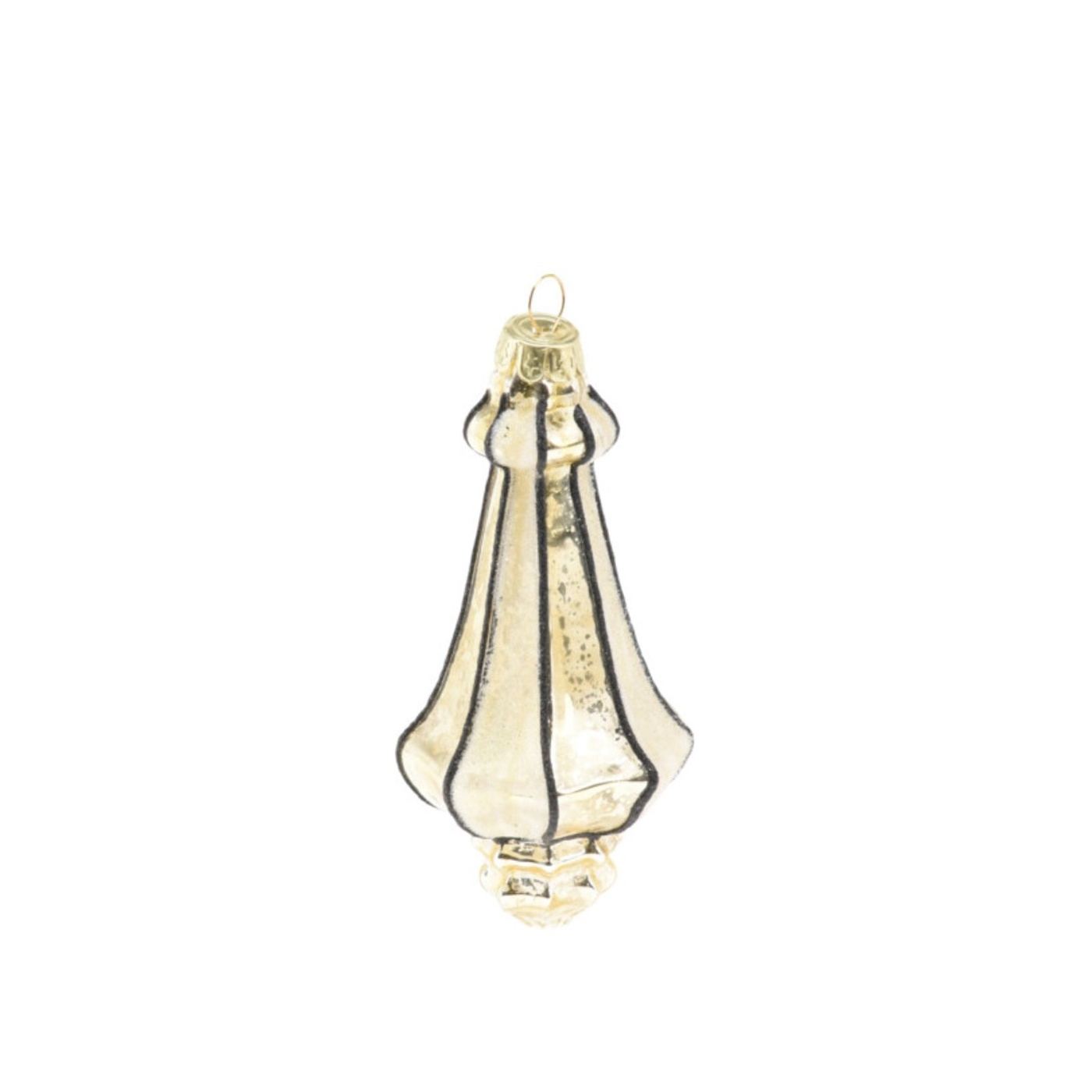 Üveg globusz, arany/fekete, 16 cm - 2