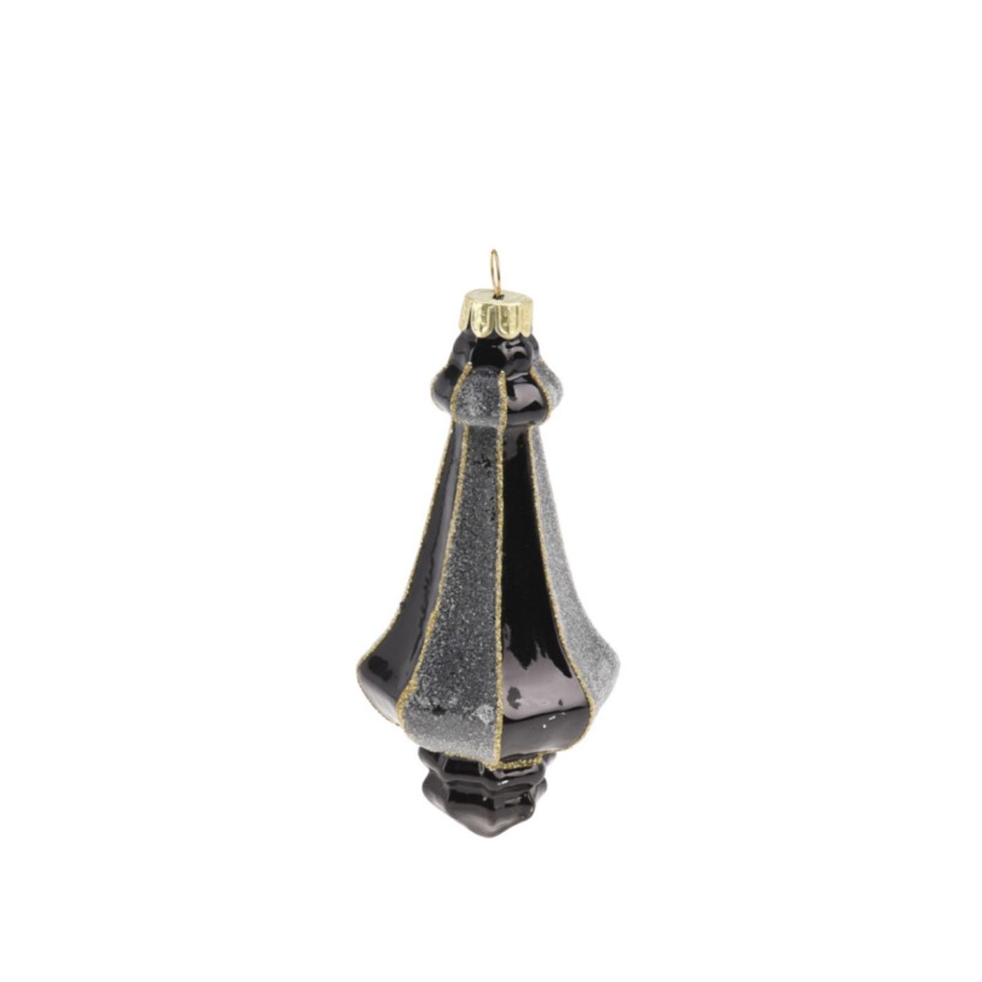 Üveg globusz, arany/fekete, 16 cm - 4
