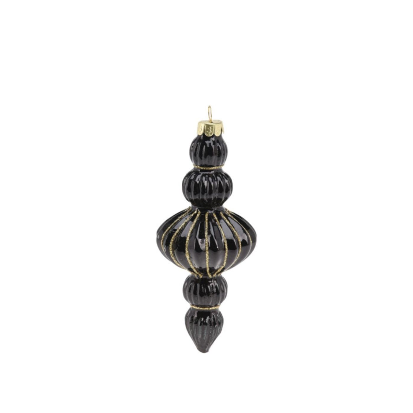 Üveg globusz, arany/fekete, 16 cm - 5