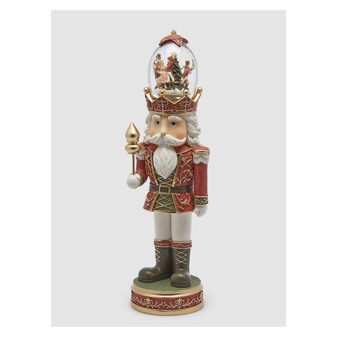 Diótörő figura, zenélő, LED-del és hógömbbel, 49,5 cm - 2