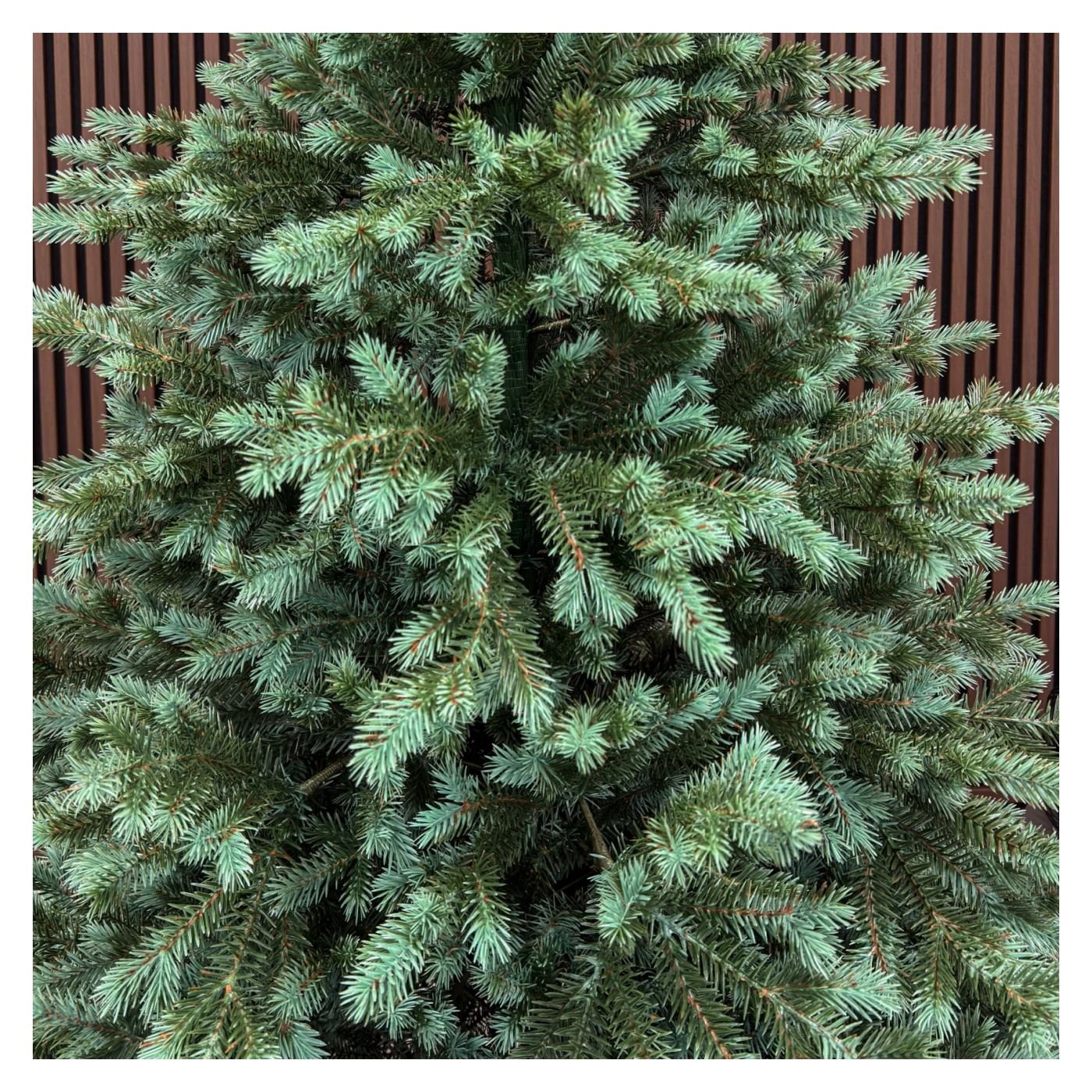 Műkarácsonyfa, Scandinavia, Zöld ezüst hegyekkel, Teljesen 3D, 210 cm - 8