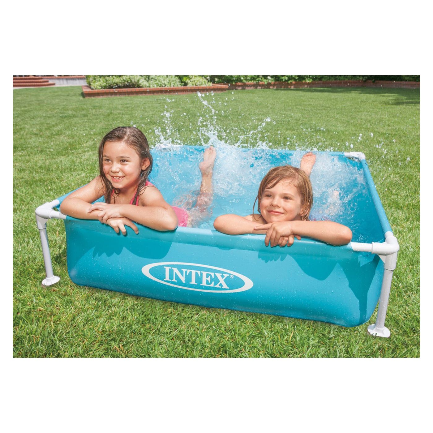 Intex Mini Frame Kerti medence 122x122x30 cm, fémvázas, 342 literes, kék - 3