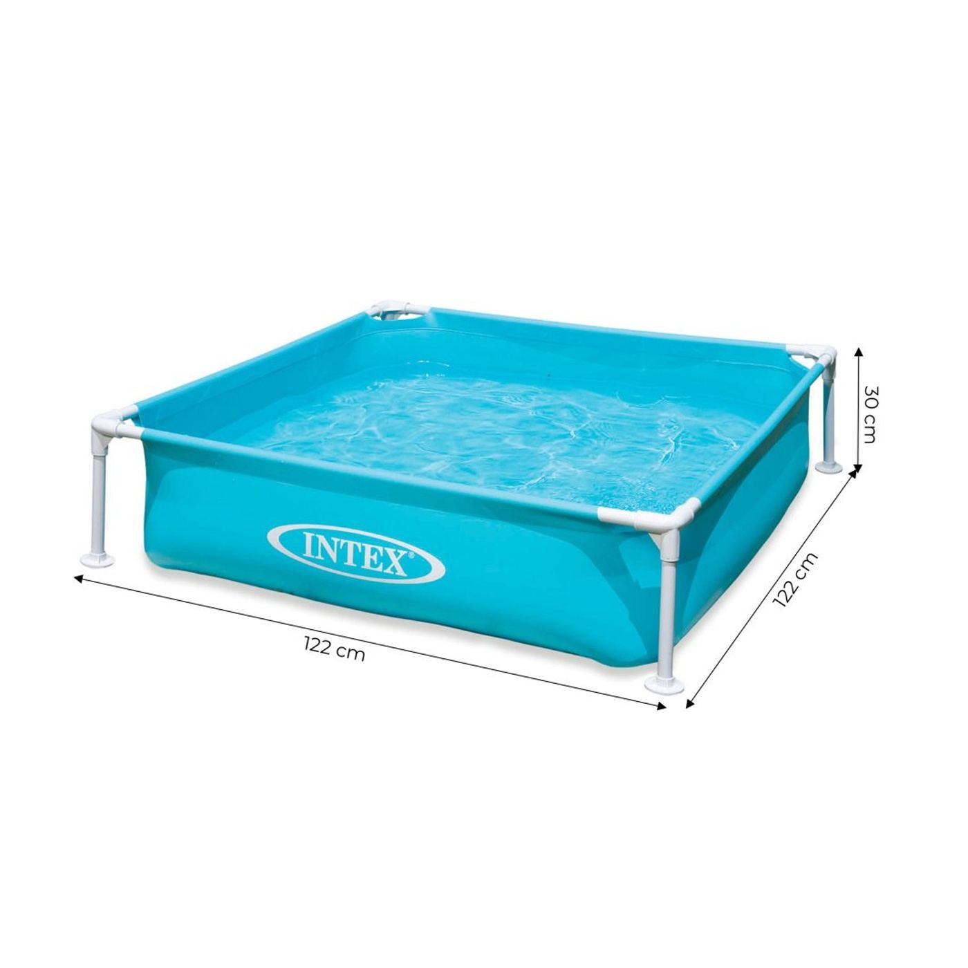 Intex Mini Frame Kerti medence 122x122x30 cm, fémvázas, 342 literes, kék - 5
