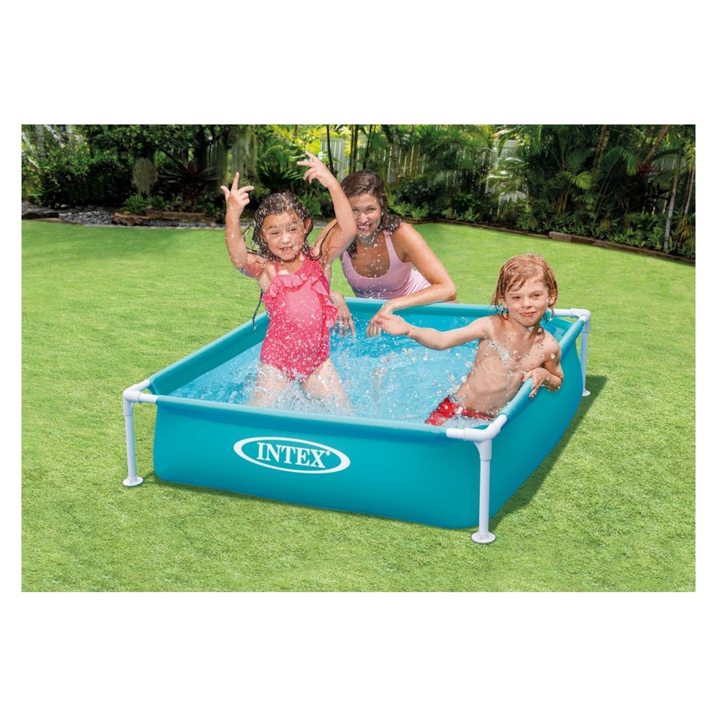 Intex Mini Frame Kerti medence 122x122x30 cm, fémvázas, 342 literes, kék - 6